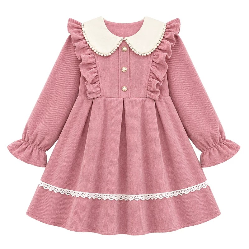 女童连衣裙春秋娃娃领公主礼服裙