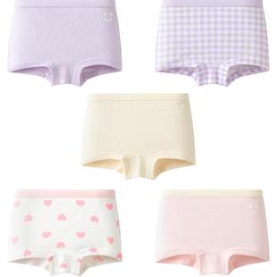巴拉巴拉儿童内裤棉a类女童平角短裤小童中大童宝宝四角裤五条装