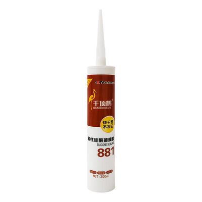 千顶鹤881酸性玻璃胶门窗密封防水硅酮胶集成吊顶快干透明整箱