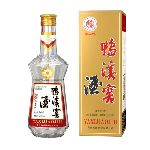 单瓶鸭溪官方54度鸭溪窖双标版浓香型白酒固态纯粮食酒礼盒500ml