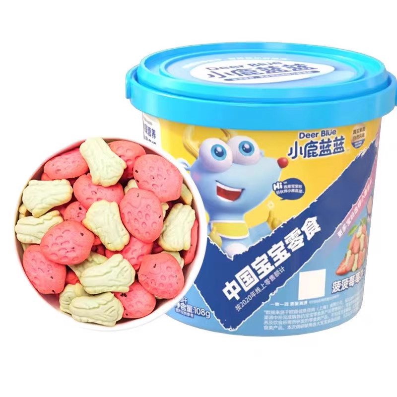 小鹿蓝蓝菠菠草莓饼干儿童小零食