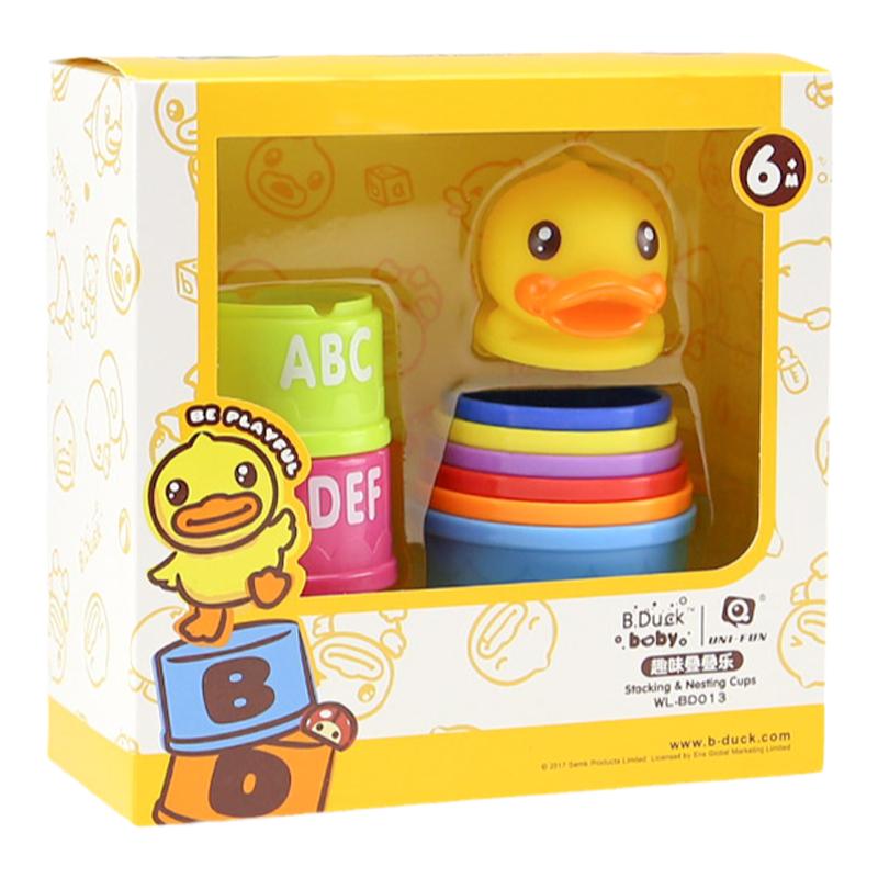 B.Duck小黄鸭益智层层叠叠套杯