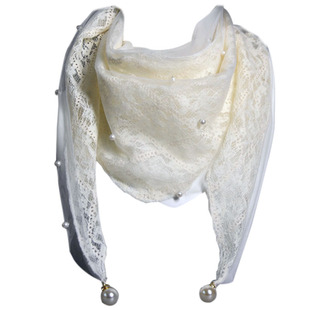 柔软磨毛蕾丝三角巾小围巾披肩颈部保暖配饰装饰春夏防晒遮阳配饰