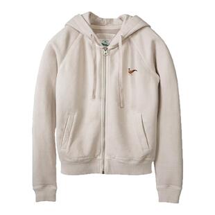 国棉壹厂山鸡绣花插肩袖拉链卫衣女款纯棉美式休闲连帽拉链外套