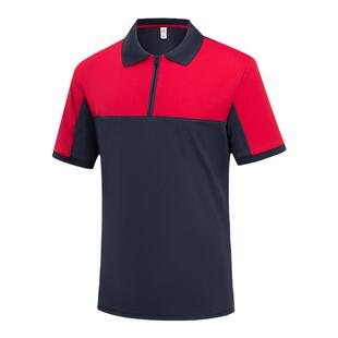 汽修工作服polo衫定制拼色翻领速干短袖t恤4s店工装广告衫印logo