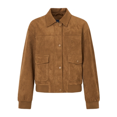 POLOWALK女式外套2025秋季新品简系复古工装风翻领外套女装上衣