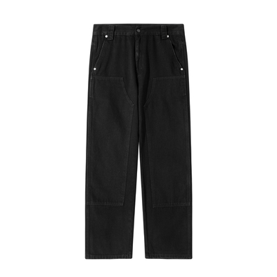 SANBAI水洗黑色伐木牛仔裤