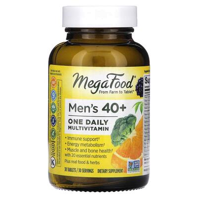 MegaFood男士40+每日维生素矿物质21种营养骨骼肌肉健康