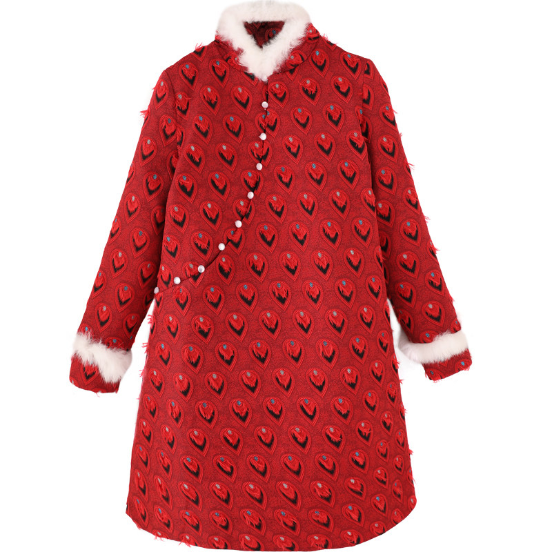 拜年服中国风唐装女装过年新款棉服棉袄改良新中式红色新年旗袍