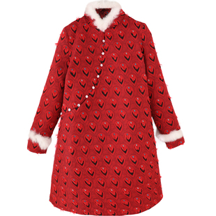 拜年服中国风唐装女装过年新款棉服棉袄改良新中式红色新年旗袍