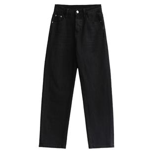 CV大码女装 秋季新款高腰直筒牛仔裤显瘦烟管裤九分裤女胖MM显瘦