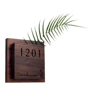 实木复古定制民宿木牌个性平安喜乐别墅酒店住宅门牌号带盒子花篮