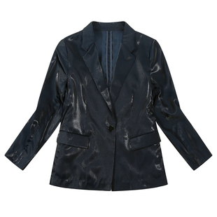 真丝西装外套女小个子2025春秋新款高级感重磅进口蚕桑丝西服上衣