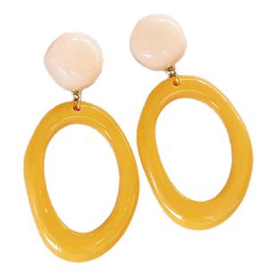 复古港风黄色多巴胺耳坠耳环女2026新款高级感耳钉独特绝美耳饰品