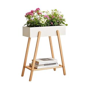 简约风落地式阳台实木花架客厅植物摆放置物架绿萝吊兰盆栽花架子