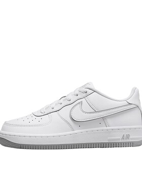 耐克女鞋大童鞋Air Force 1 AF1白灰空军一号低帮板鞋DX5805-100