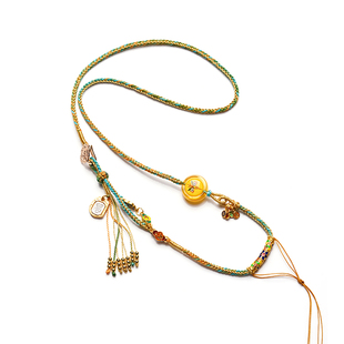 藏式精编吊坠绳五路财神黄财神扎基拉姆文玩吊坠绳子民族风 TG274