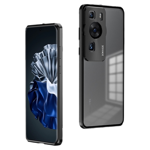 适用于华为pura70pro金属边框+磨砂背板手机壳pura70ultra加厚防摔全包边背板磨砂后盖p70p+镜头保护套铁硬壳