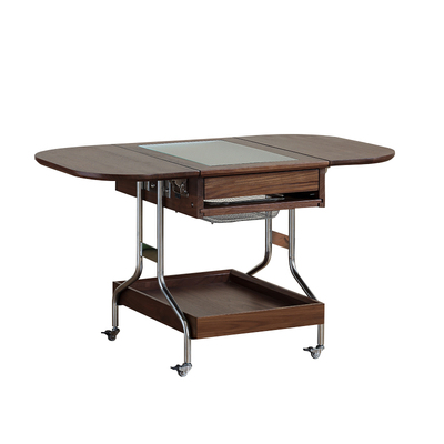 玄素家居黑胡桃木可移动折叠茶几