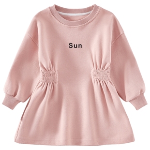 女童连衣裙长袖2026新款春装儿童卫衣裙运动中长款洋气春秋款裙子