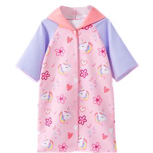 儿童浴袍吸水速干浴巾斗篷游泳训练专用毛巾女童男童大童可穿浴衣
