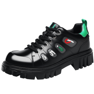 法国KJ内增高厚底皮鞋男新款真皮商务休闲鞋高端英伦风户外运动鞋