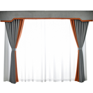 夏圣鹏定制遮光窗帘帘头窗幔窗头遮阳帷幔客厅卧室飘窗窗帘布