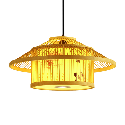 新中式竹编吊灯中式餐厅灯笼