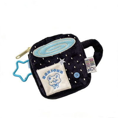 原创可爱吐司面包毛绒零钱包