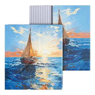 适用汉王Clear7 Turbo保护套Clear7磁吸折叠翻盖支架壳7英寸带休眠唤醒功能两只羊Hanvon电子书壳中国风油画