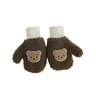 儿童手套女童秋冬连指宝宝加厚加绒男孩女孩冬季婴儿保暖全指男童