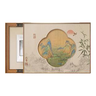 新中式花鸟图电表箱装饰画2026新款遮挡配电箱挂画电闸开关盒壁画