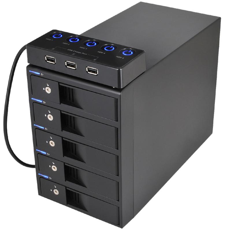 世特力五5盘位USB3.0多盘外置3.5寸硬盘盒独立电源开关支持120TB