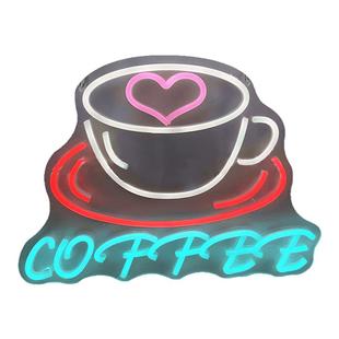 网红Coffee咖啡店奶茶店霓虹灯定制亚克力发光字小清新风格装饰灯