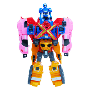 迷你特工队玩具四合体X机甲可变形汽车机器人福弗特赛米露西儿童