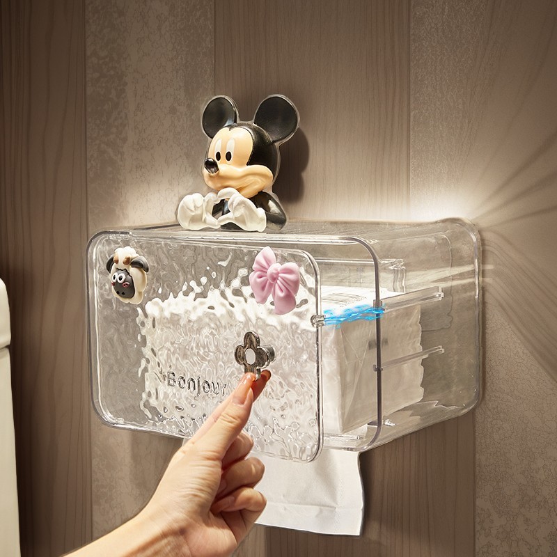 卫生间纸巾盒壁挂式置物架厕所防水免打孔厕纸抽纸盒洗脸巾收纳盒