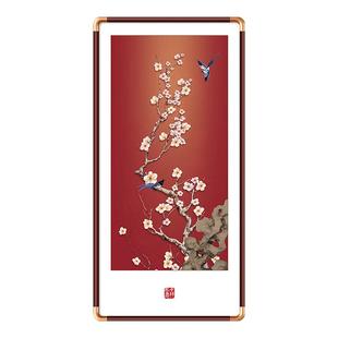 喜上眉梢玄关装饰画入户正对门走廊过道中式客厅挂画壁画寓意好