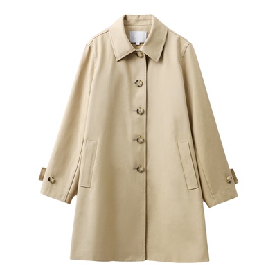 斜纹棉双面异色A字减龄风衣外套