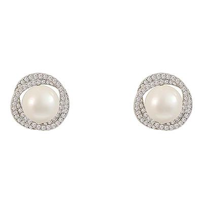 925纯银针珍珠耳钉高级感耳环