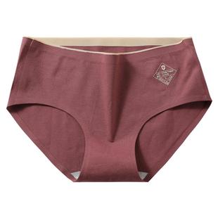 4条浪莎女士内裤女春季纯棉透气棉裆中腰无痕收腹日系三角短裤头