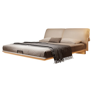 政府补贴佐慕意式极简真皮悬浮床2米x2米2床主卧高端大气2026新款