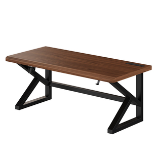 安居客电脑桌实木家用书桌双人用桌子办公室工作台桌面笔记本木桌