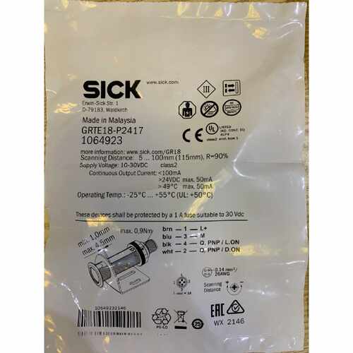 德国西克SICK光电开关GRTE18P2417支持售后
