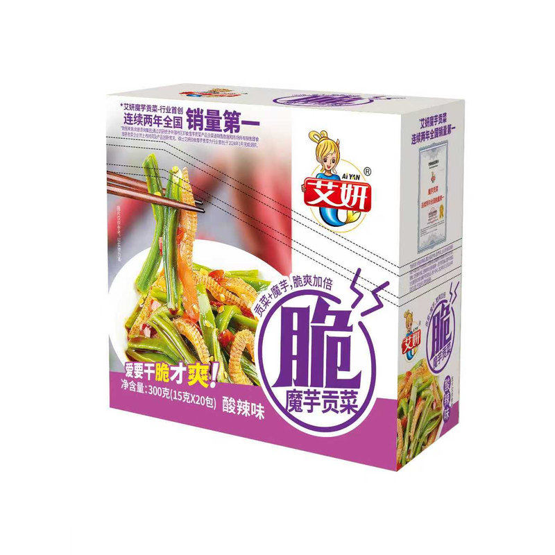 艾妍魔芋贡菜15g*20袋盒装系列下饭菜开袋即食追剧小零食魔芋爽