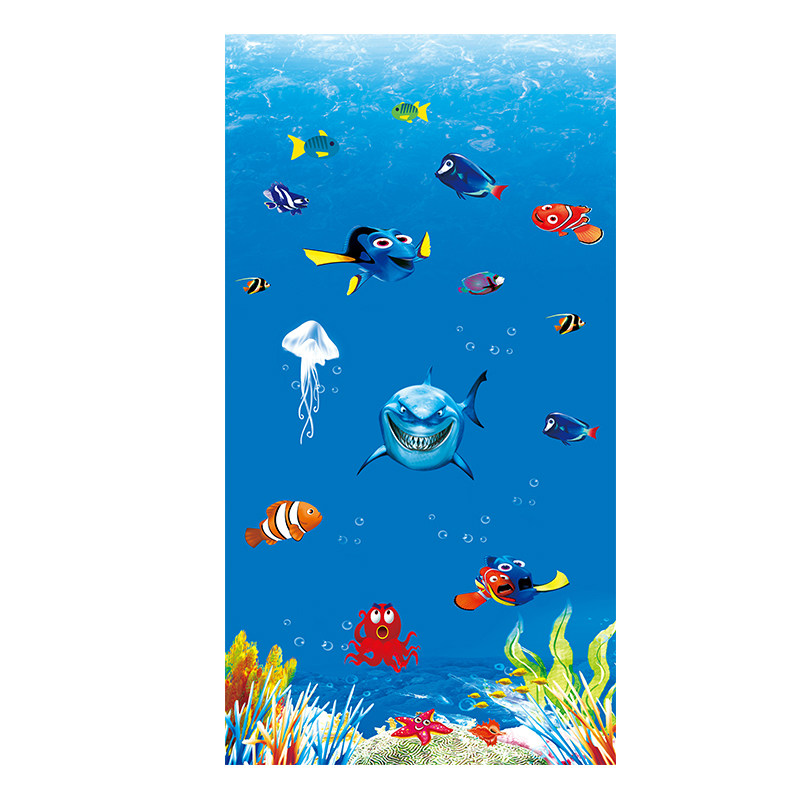 海底世界装饰画竖版玄关贴画