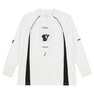 维动宝可梦联名长袖投篮服T恤男美式篮球训练服运动跑步透气上衣V