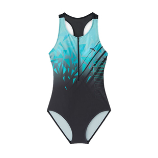 安踏泳衣女子竞技训练泳装2023夏新款高弹力防晒专业连体三角泳衣
