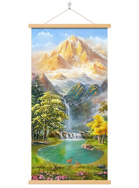 中式聚宝盆玄关装饰画
