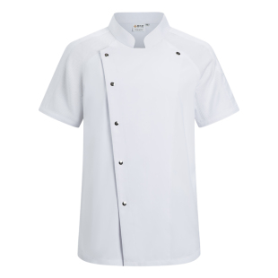 高端冰丝速干透气厨师工作服短袖饭店火锅西餐饮烘焙食堂夏季定制