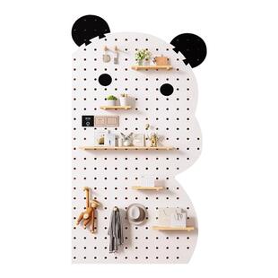 定制实木洞洞板玄关墙面置物架墙上挂板入户隔板收纳架墙壁展示架